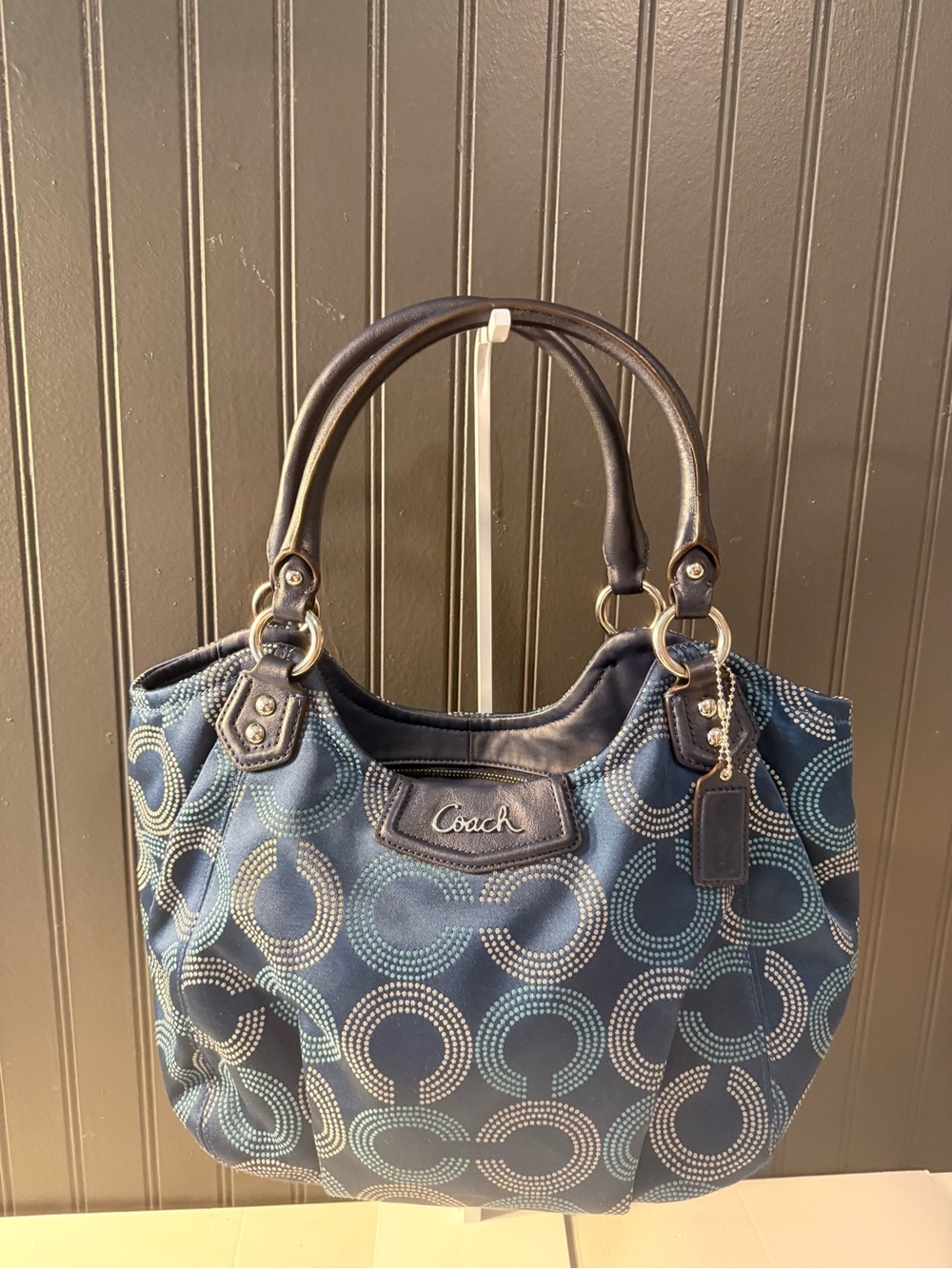 Coach‎ Ashley Dotted Op Art in Dark Blue F23311  Y2K
